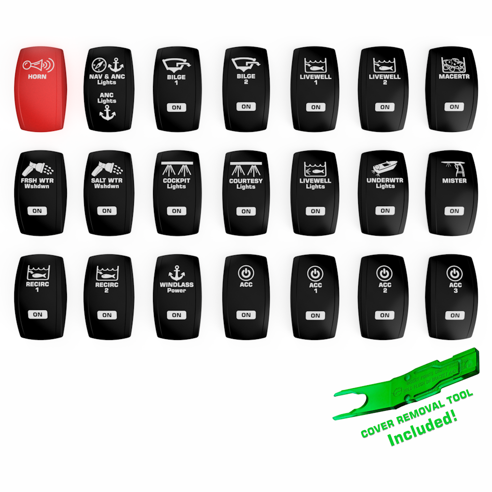 Contura V Laser Etched Rocker Switch Cover Kit | Sea Hunt Gamefish Contura V Laser Etched Rocker Switch Cover Kit | Sea Hunt Gamefish