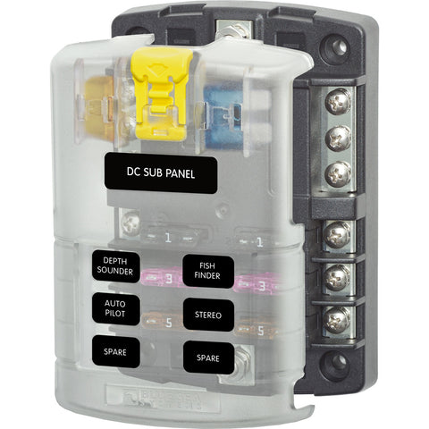 Blue Sea 5025 ST Blade Fuse Block w/Cover - 6 Circuit w/Negative Bus [5025] - American Offshore
