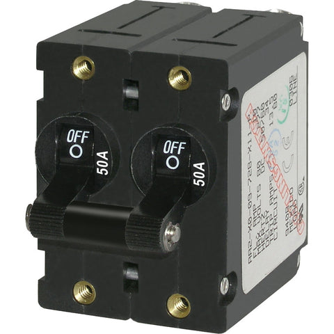 Blue Sea 7241 A-Series Double Pole Toggle - 50A - Black [7241] - American Offshore
