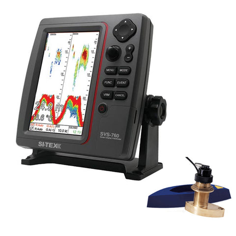 SI-TEX SVS-760 Dual Frequency Sounder 600W Kit w/Bronze Thru-Hull Speed & Temp Transducer [SVS-760TH2] - American Offshore