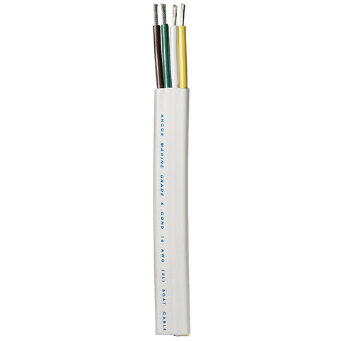 Ancor Trailer Cable - 16/4 AWG - Yellow/White/Green/Brown - Flat - 100' [154010] - American Offshore