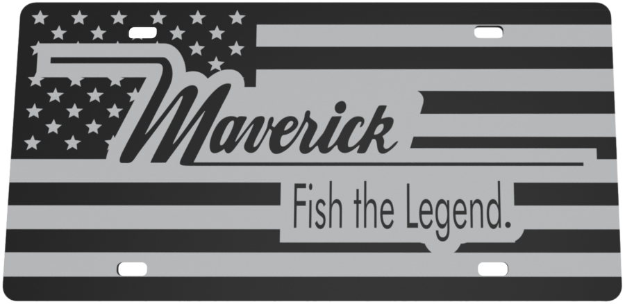 Maverick Boats License Plate, Black Gloss Acrylic