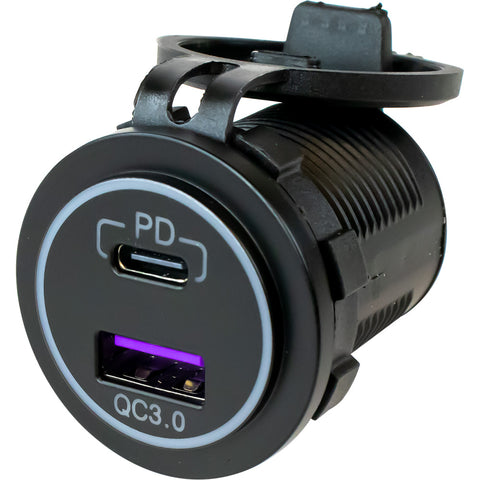 Sea-Dog USB 3.0  USB-C Power Socket w/Out Light [426510-1]