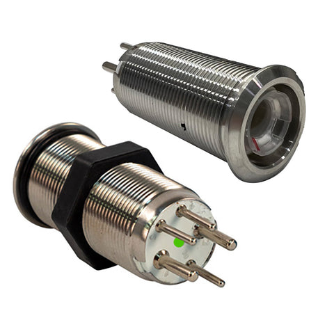 Bluewater 19mm Inrush Push Button Switch Momentary Off-(On) - Blue/Red LED - Switch Body Only [9057-2113]