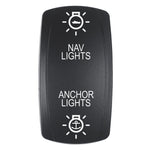 Pacer Actuator - 'NAV/ANC' f/V Series Contura Switches - Black - Laser Etched (Top/Bottom Light) [EV2LE-NAVANC]