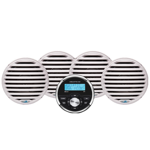 Aquatic AV Economy Gauge Stereo/Speakers Kit - White [EG200]