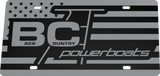 Back Country Powerboats License Plate | Black Gloss Acrylic