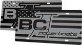 Back Country Powerboats License Plate | Black Gloss Acrylic