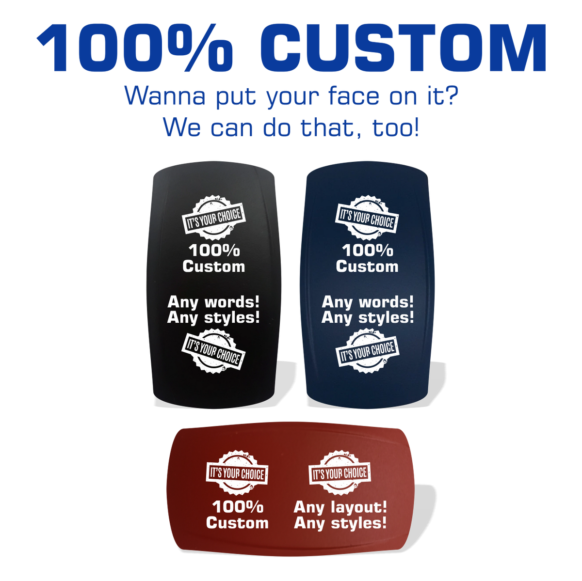 100% Custom Contura V Laser Etched Rocker Switch Cover | American Offshore