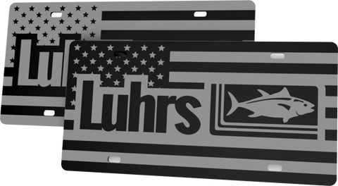 Luhrs Boats License Plate, Black Gloss Acrylic