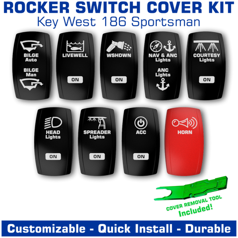 Contura V Laser Etched Rocker Switch Cover Kit | Key West 186 Sportsman