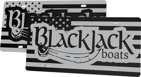 BlackJack Boats License Plate | Black Gloss Acrylic