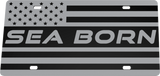 Sea Born Boats License Plate | Black Gloss Acrylic