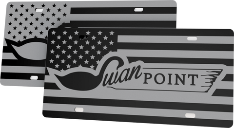 Swan Point Boats License Plate | Black Gloss Acrylic