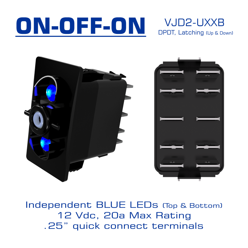 Led Rocker Switch Front Blue LED Rocker Switch Body (Multiple Options) | American Offshore
