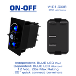 Blue LED Rocker Switch Body (Multiple Options)