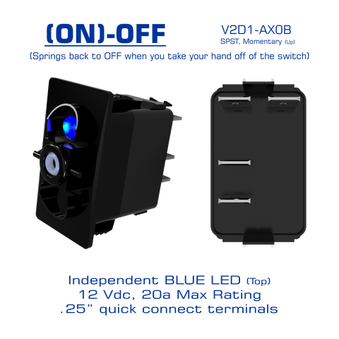 Blue LED Rocker Switch Body (Multiple Options) | American Offshore