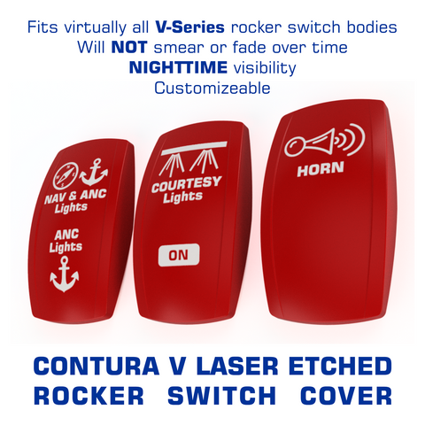 CONTURA V LASER ETCHED ROCKER SWITCH COVER (RED)