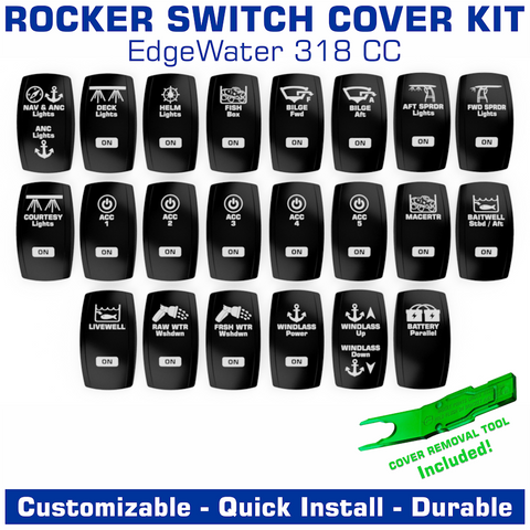Contura V Laser Etched Rocker Switch Cover Kit | EdgeWater 318 CC