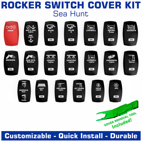 Contura V Laser Etched Rocker Switch Cover Kit | Sea Hunt