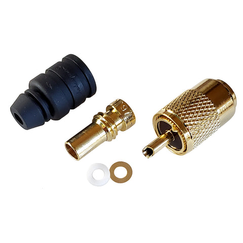 Shakespeare PL-259-58-G Gold Solder-Type Connector w/UG175 Adapter & DooDad Cable Strain Relief f/RG-58x [PL-259-58-G] - American Offshore