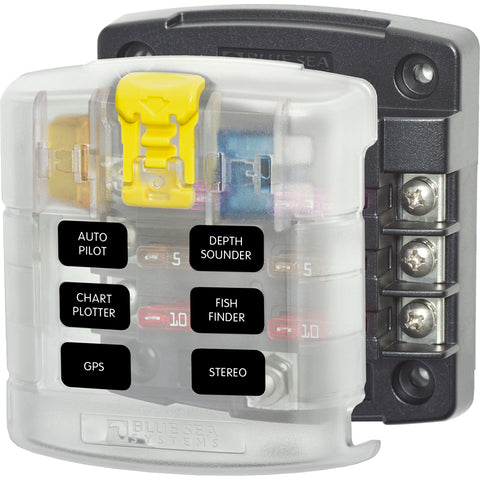 Blue Sea 5028 ST Blade Fuse Block w/ Cover - 6 Circuit without Negative Bus [5028] - American Offshore