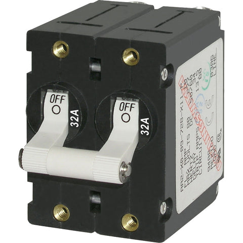 Blue Sea 7295 A-Series Double Pole Toggle - 32A - White [7295] - American Offshore