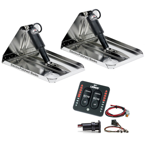 Lenco 16" x 12" Heavy Duty Performance Trim Tab Kit w/LED Indicator Switch Kit 12V [RT16X12HDI] - American Offshore