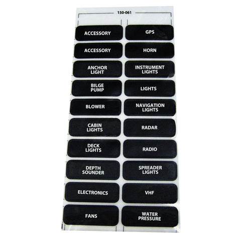 Paneltronics DC-20 Assorted Label Sheet [150-061] - American Offshore