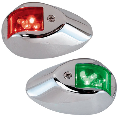 Perko LED Sidelights - Red/Green - 12V - Chrome Plated Housing [0602DP1CHR] - American Offshore
