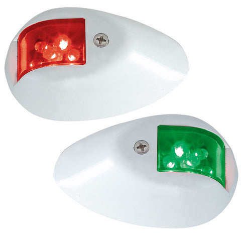 Perko LED Side Lights - Red/Green - 12V - White Epoxy Coated Housing [0602DP1WHT] - American Offshore