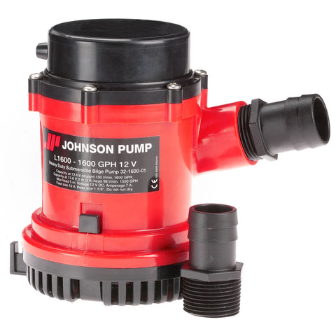 Johnson Pump 1600 GPH Bilge Pump 1-1/8" Hose 12V [16004-00] - American Offshore