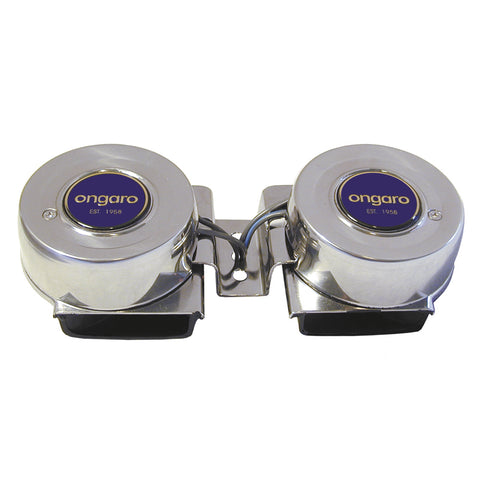 Schmitt  Ongaro All-Stainless Mini Compact Twin Horn - 12V [10002] - American Offshore