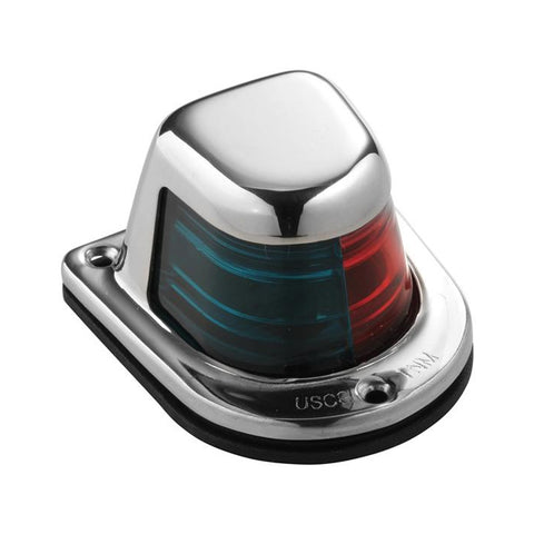 Attwood 1-Mile Deck Mount, Bi-Color Red/Green Combo Sidelight - 12V - Stainless Steel Housing [66318-7] - American Offshore