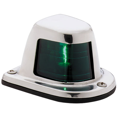 Attwood 1-Mile Deck Mount, Green Sidelight - 12V - Stainless Steel Housing [66319G7] - American Offshore