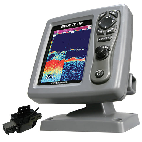 SI-TEX CVS-126 Dual Frequency Color Echo Sounder w/Transom Mount Triducer 250/50/200ST-CX [CVS-126TM] - American Offshore