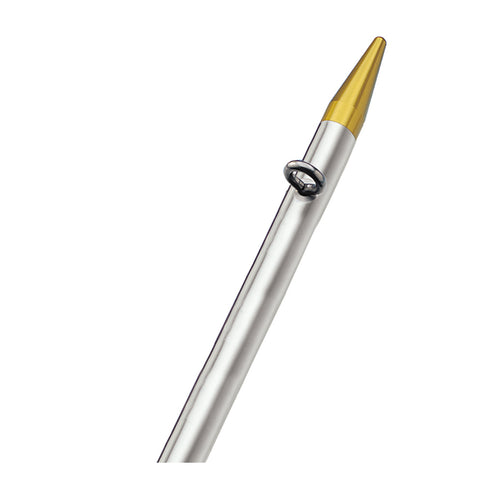 TACO 8' Center Rigger Pole - Silver w/Gold Rings & Tips - 1-" Butt End Diameter [OC-0421VEL8] - American Offshore