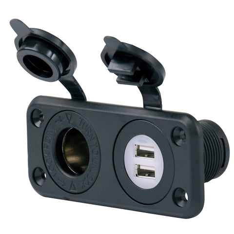 Marinco SeaLink Deluxe Dual USB Charger & 12V Receptacle [12VCOMBO] - American Offshore