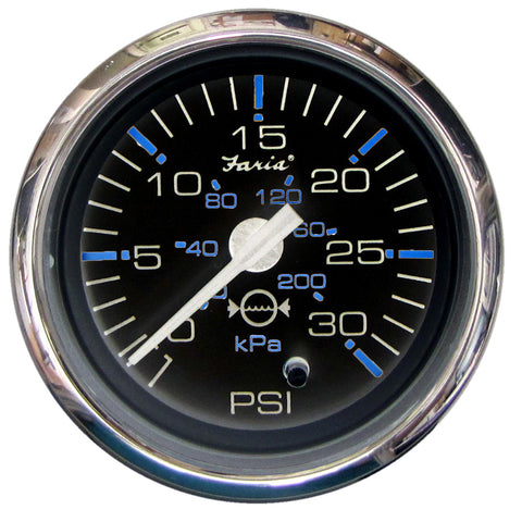 Faria Chesapeake Black 2" Water Pressure Gauge (30 PSI) [13712] - American Offshore