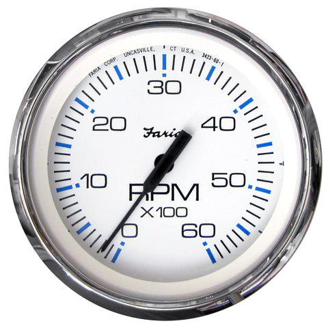 Faria Chesapeake White SS 4" Tachometer - 6000 RPM (Gas) (Inboard  I/O) [33807] - American Offshore