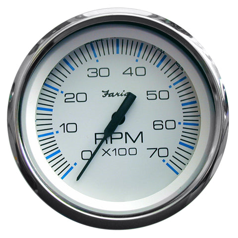 Faria Chesapeake White SS 4" Tachometer - 7000 RPM (Gas) (All Outboards) [33817] - American Offshore