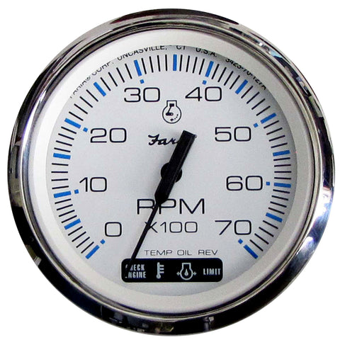 Faria Chesapeake White SS 4" Tachometer w/Suzuki Monitor - 7000 RPM (Gas) (Suzuki Outboard) [33860] - American Offshore