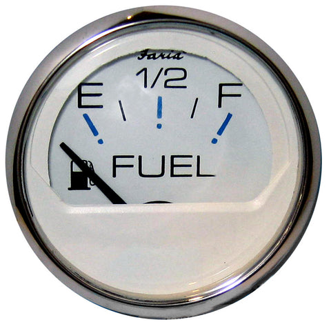 Faria Chesapeake White SS 2" Fuel Level Gauge (E-1/2-F) [13801] - American Offshore