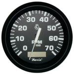 Faria Euro Black 4" Tachometer w/Hourmeter - 7,000 RPM (Gas - Outboard) [32840] - American Offshore