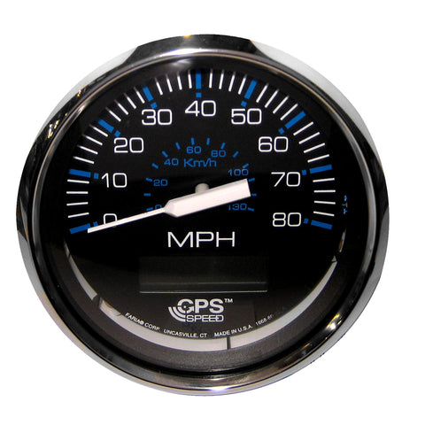 Faria Chesapeake Black 4" Speedometer w/ LCD Heading Display - 80MPH (GPS) [33730] - American Offshore