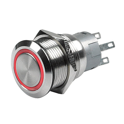 Marinco Push Button Switch - 12V Latching On/Off - Red LED [80-511-0001-01] - American Offshore