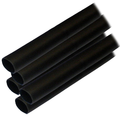 Ancor Adhesive Lined Heat Shrink Tubing (ALT) - 1/2" x 6" - 5-Pack - Black [305106] - American Offshore