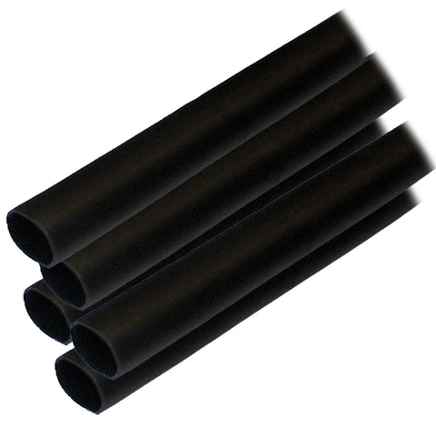 Ancor Adhesive Lined Heat Shrink Tubing (ALT) - 1/2" x 12" - 5-Pack - Black [305124] - American Offshore