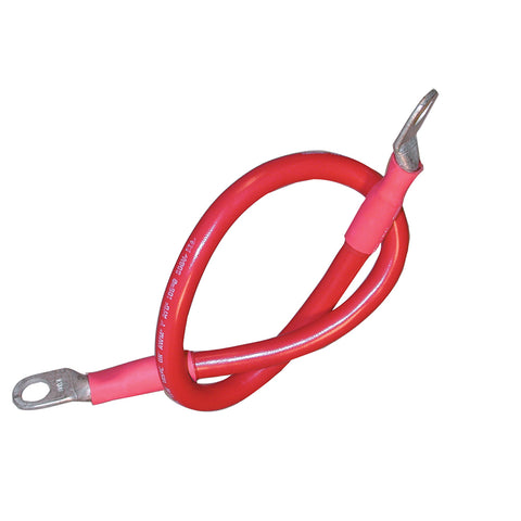 Ancor Battery Cable Assembly, 4 AWG (21mm) Wire, 3/8" (9.5mm) Stud, Red - 48" (121.9cm) [189137] - American Offshore