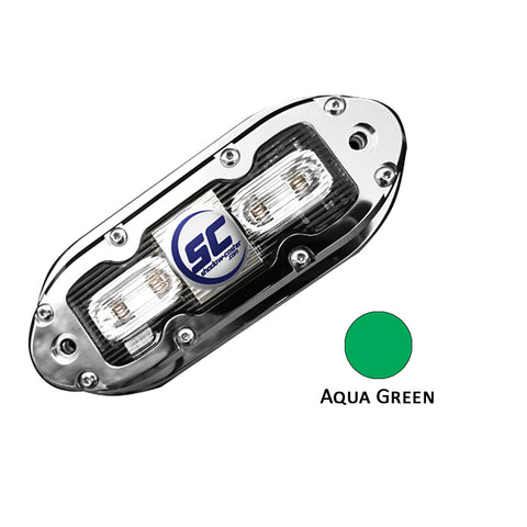 Shadow-Caster SCM-4 LED Underwater Light w/20' Cable - 316 SS Housing - Aqua Green [SCM-4-AG-20] - American Offshore